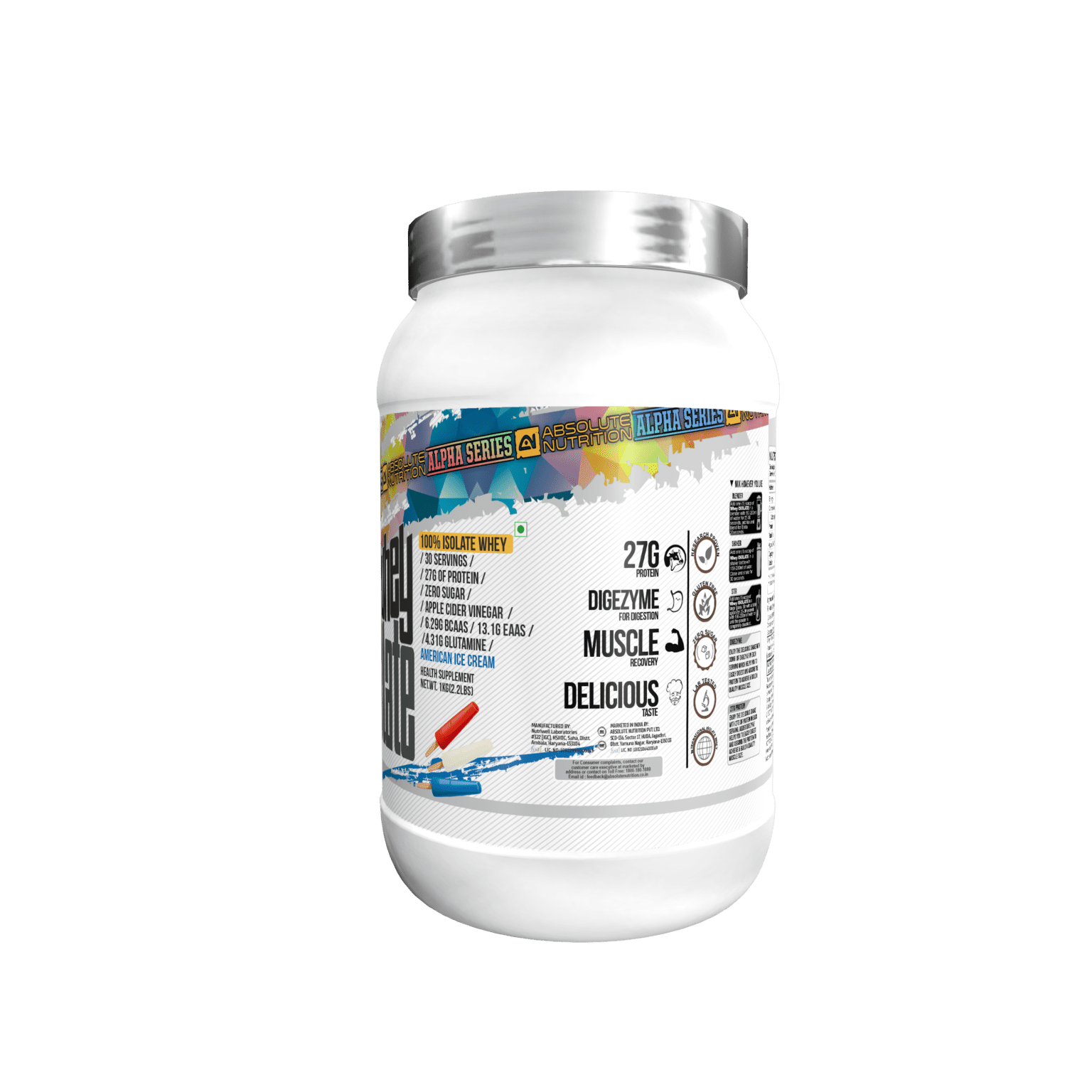Absolute Nutrition’s Alpha Whey Isolate Protein 1 KG (Free Shaker